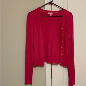 Lilly Pulitzer hot pink cardigan